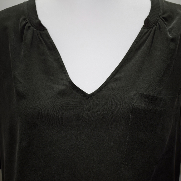 Joie Split Neck Silk Blouse - Picture 2 of 7
